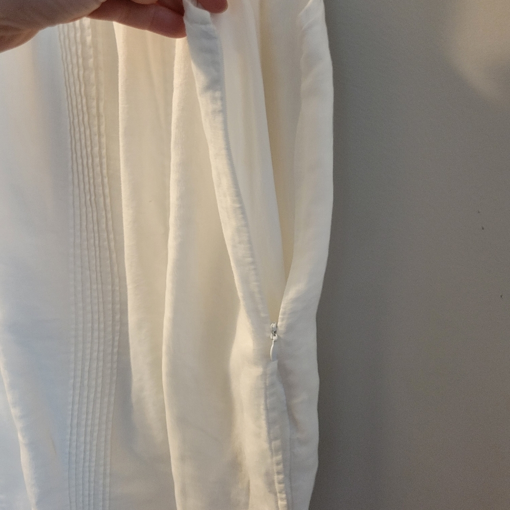 GAP White Sleeveless Pintuck Cotton Shift Dress - Picture 8 of 14